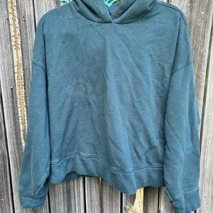 Cropped Teal Hoodie Sweatshirt